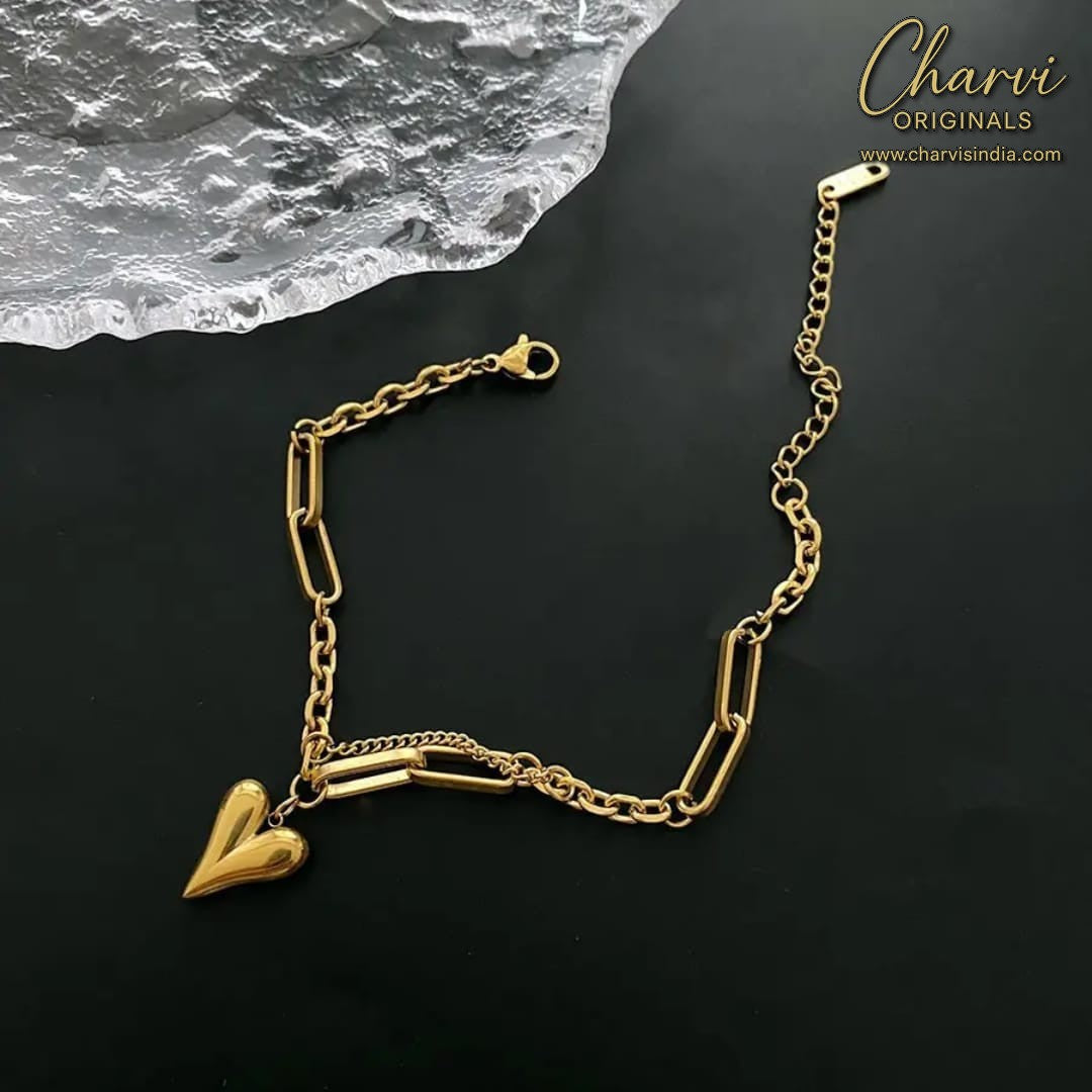 Heart Pendant Anklet & Bracelet