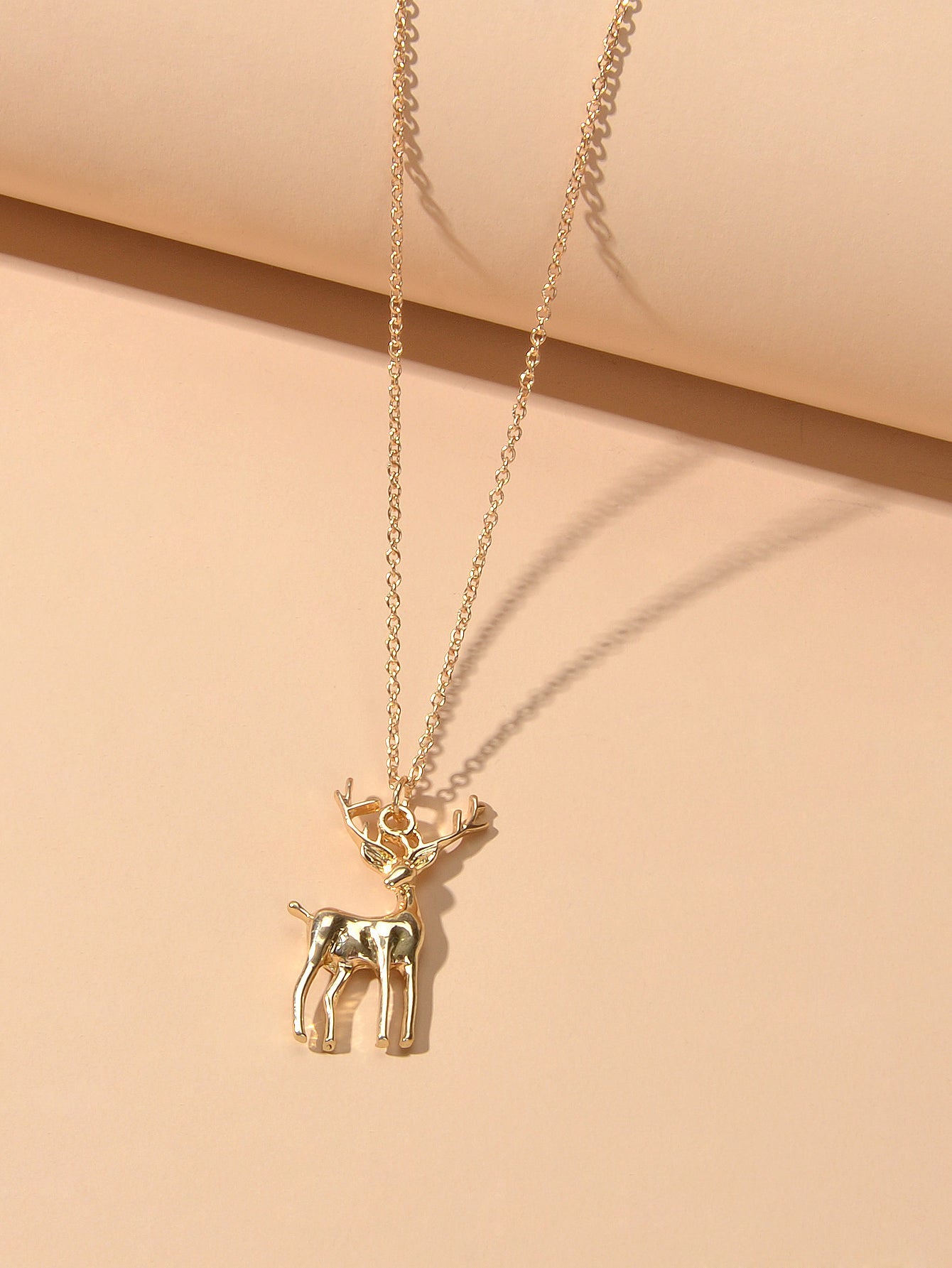 Gold Silver Chain Reindeer Necklace Women Party Decoration Deer Jewellery Gift-3