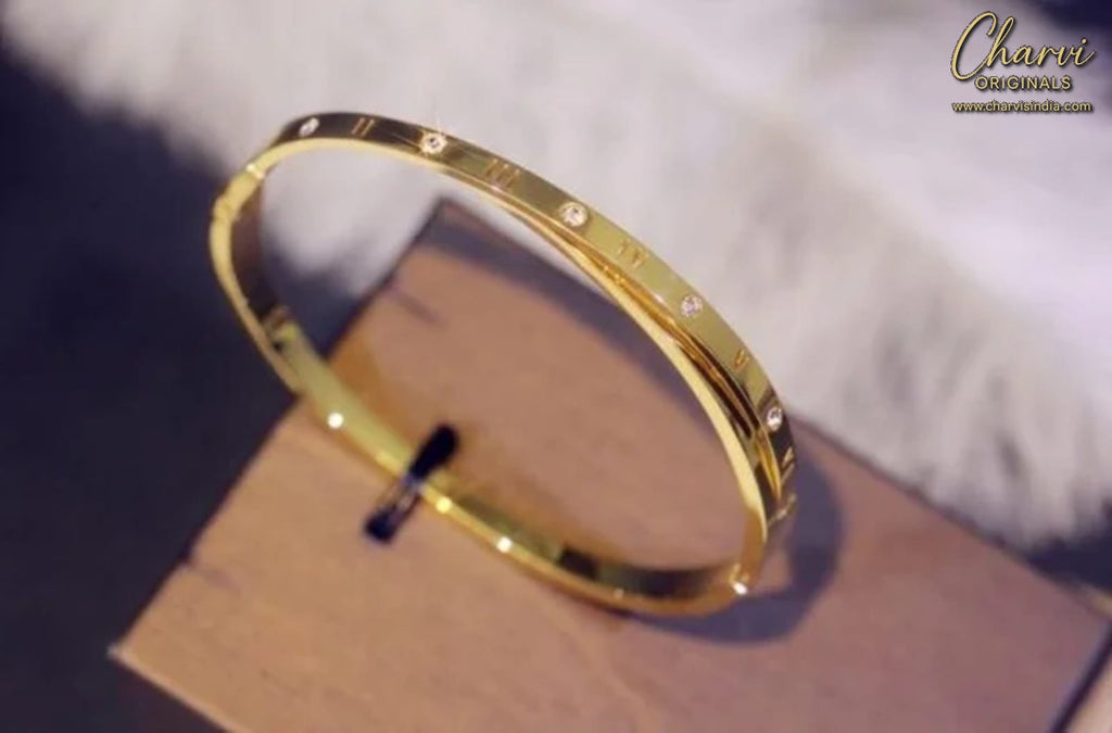 Roman Numbers  Gold Plated Bracelet