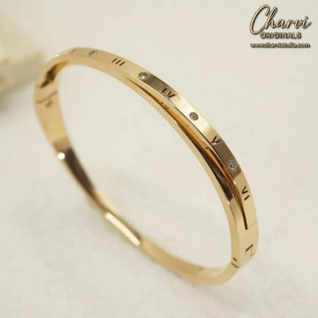 Roman Numbers  Gold Plated Bracelet