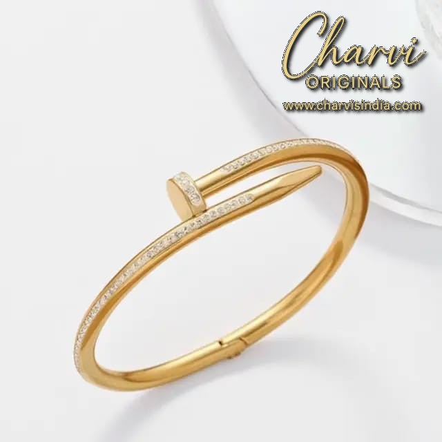 Gold Plated Nail Bracelet