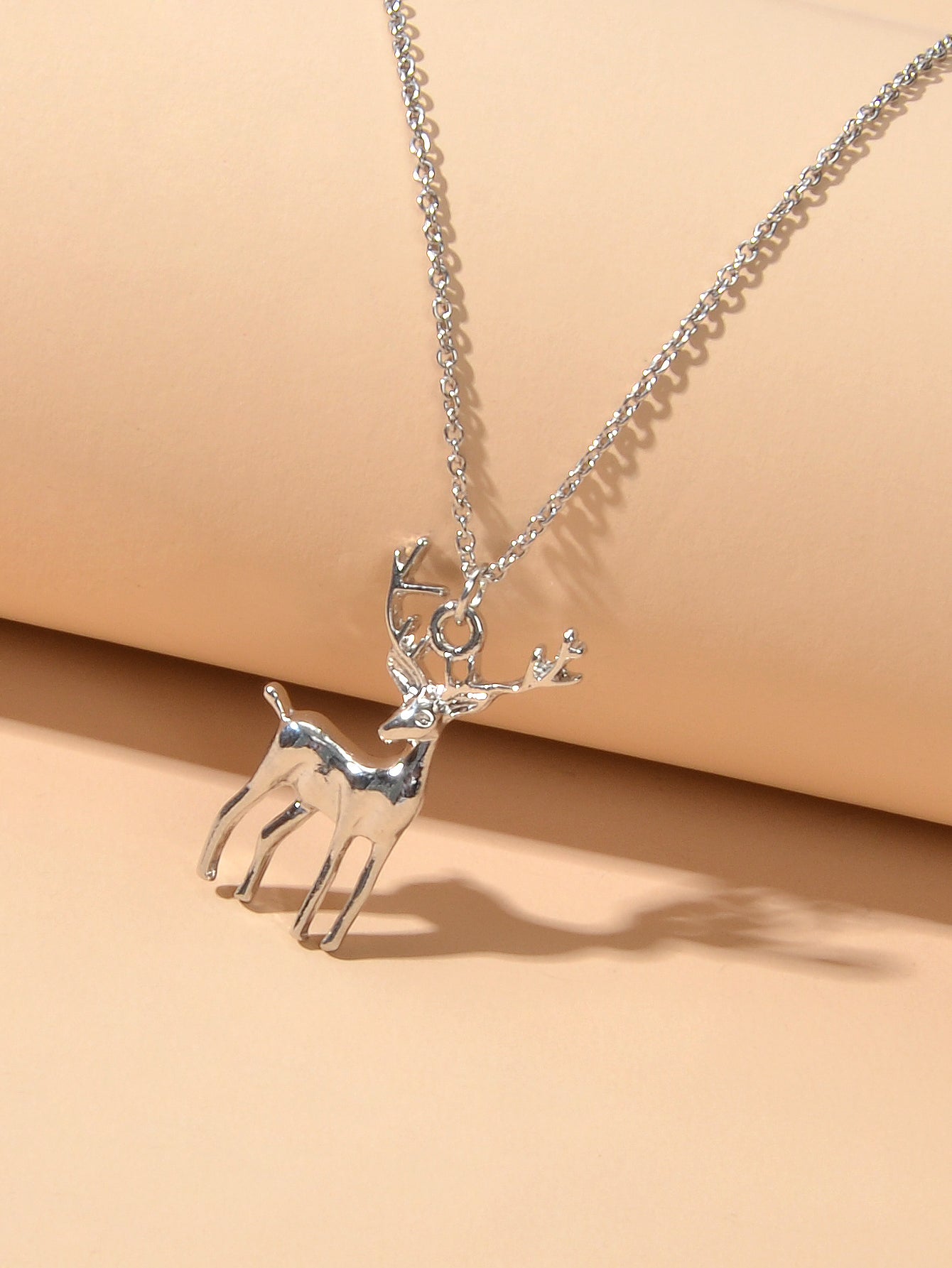 Gold Silver Chain Reindeer Necklace Women Party Decoration Deer Jewellery Gift-4