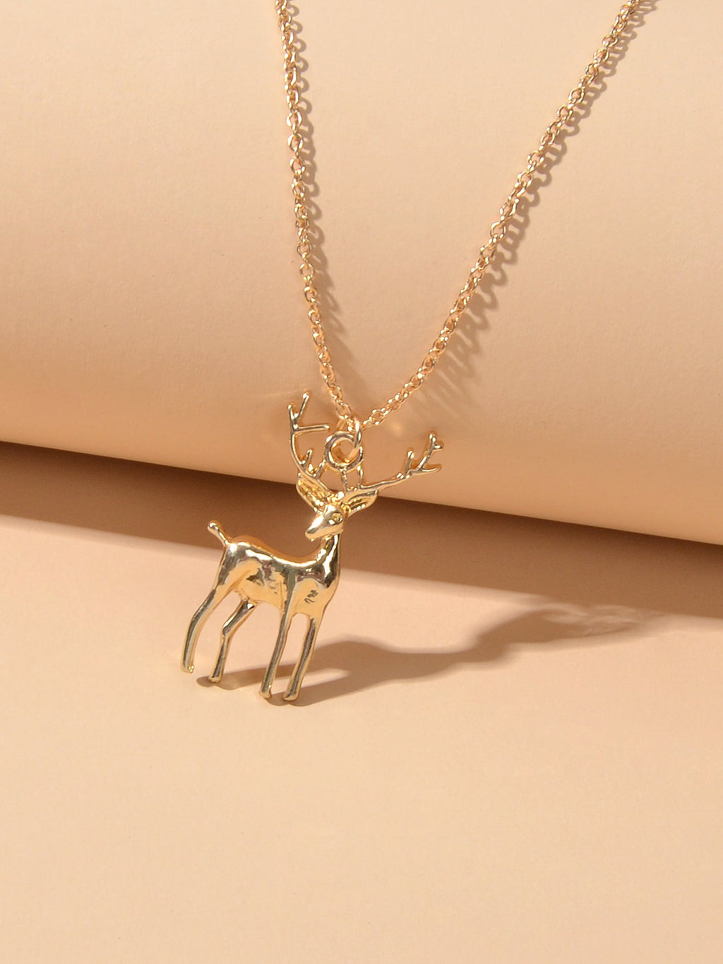 Gold Silver Chain Reindeer Necklace Women Party Decoration Deer Jewellery Gift-1