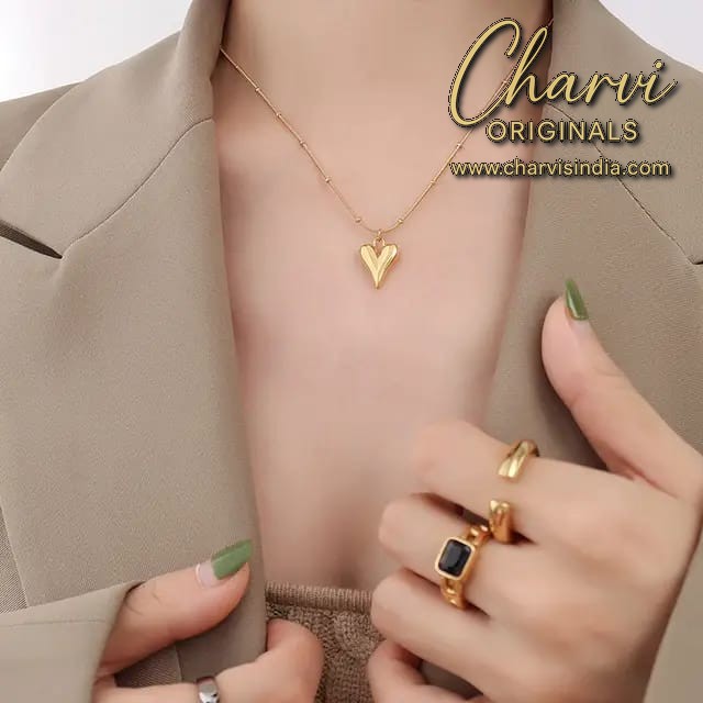 Heart with Beads gold plated Necklace