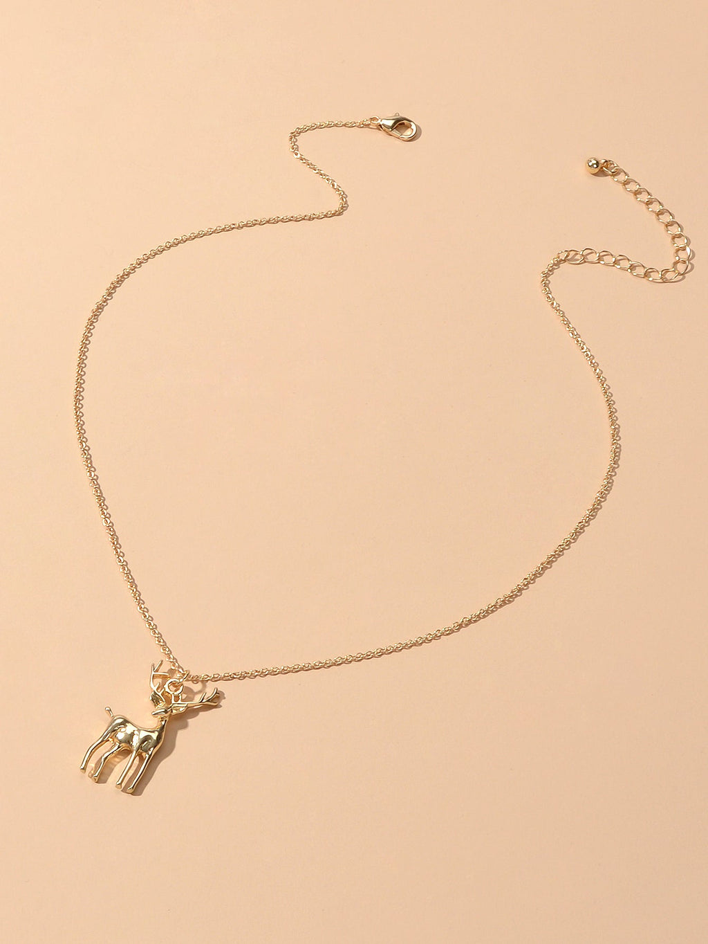 Gold Silver Chain Reindeer Necklace Women Party Decoration Deer Jewellery Gift-2