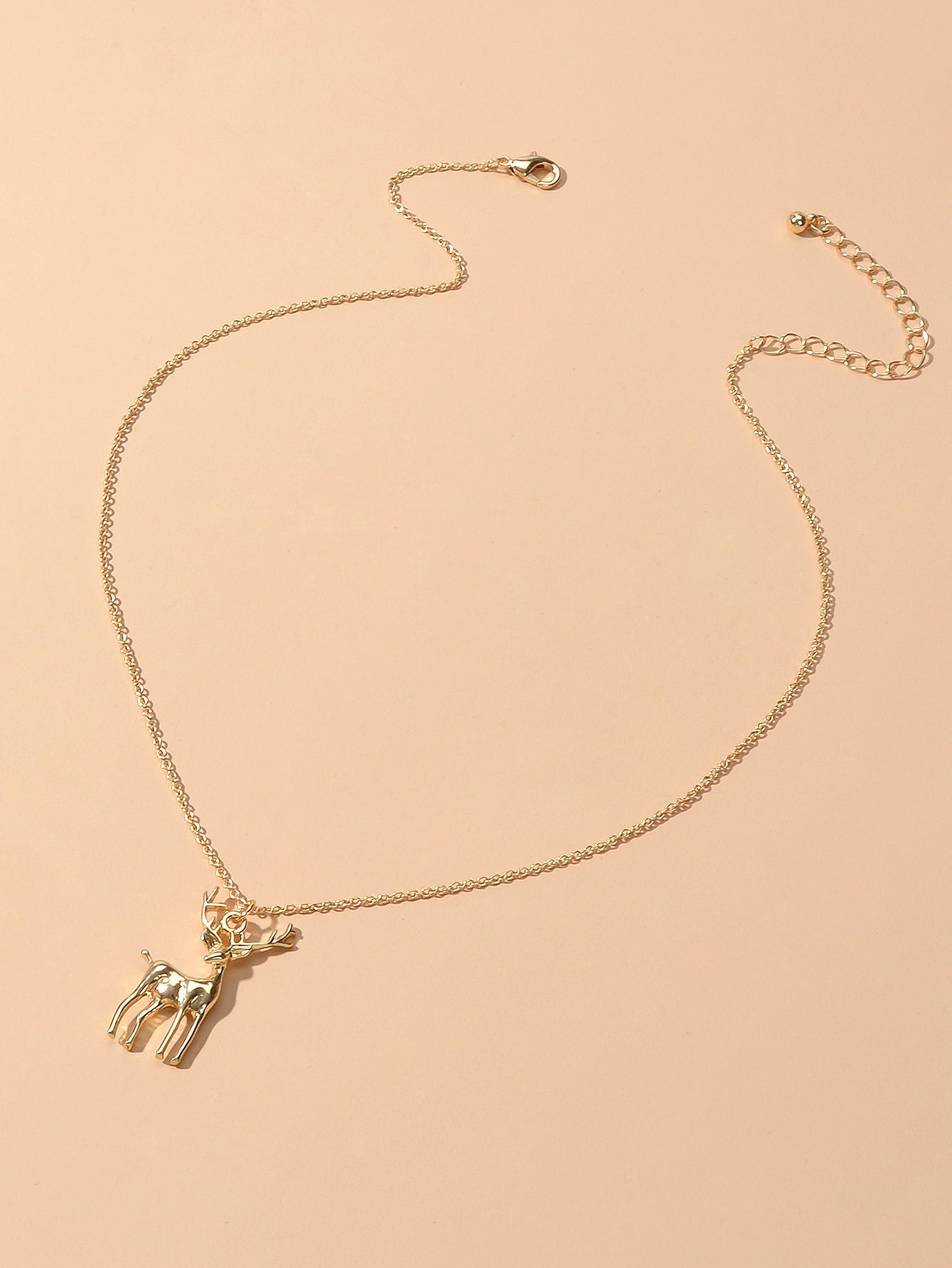 Gold Silver Chain Reindeer Necklace Women Party Decoration Deer Jewellery Gift-2