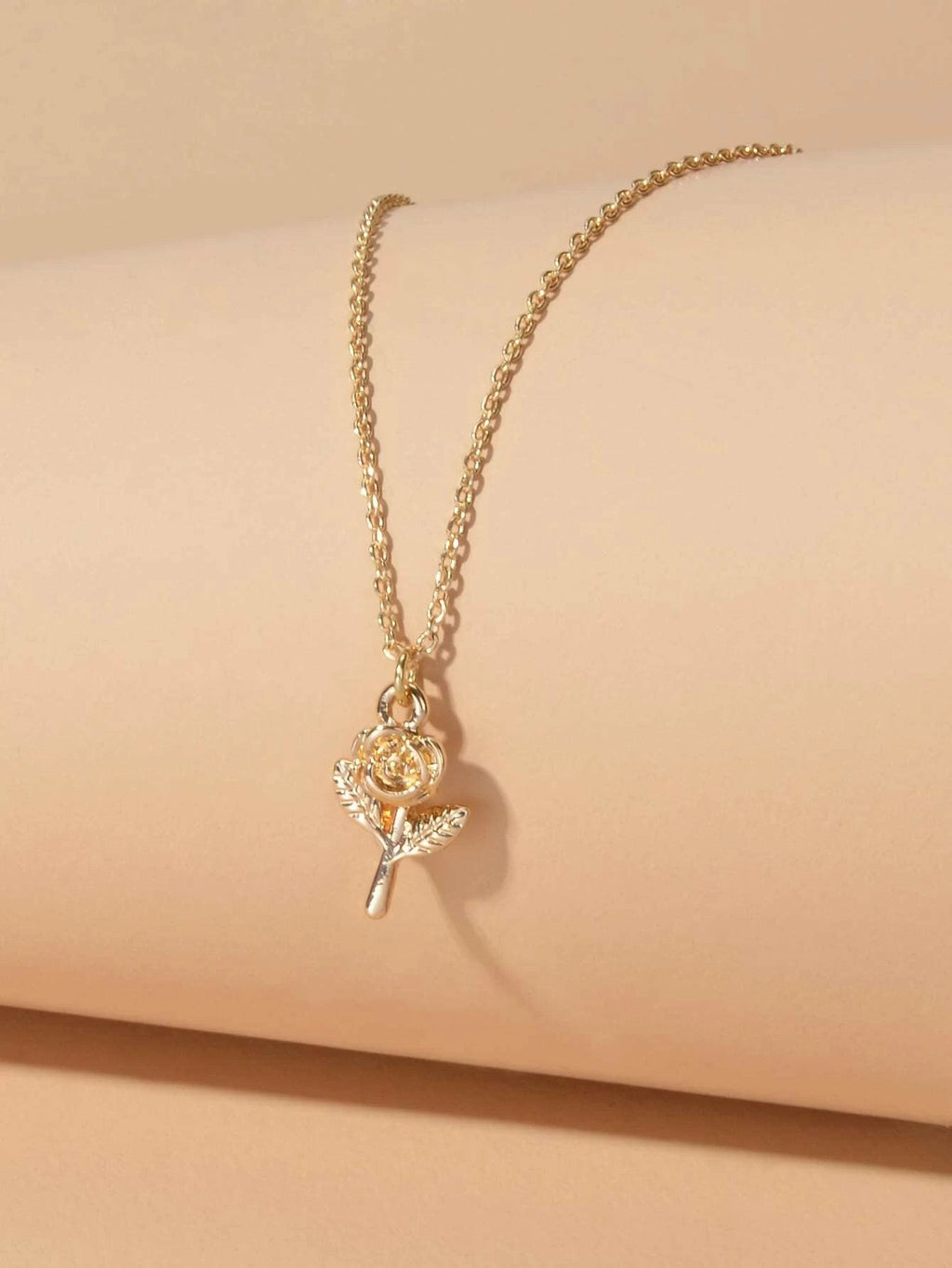 AU Stock Jewellery Gold Chain Rose Flower Charm Necklace Teens Women Lover Gift-2