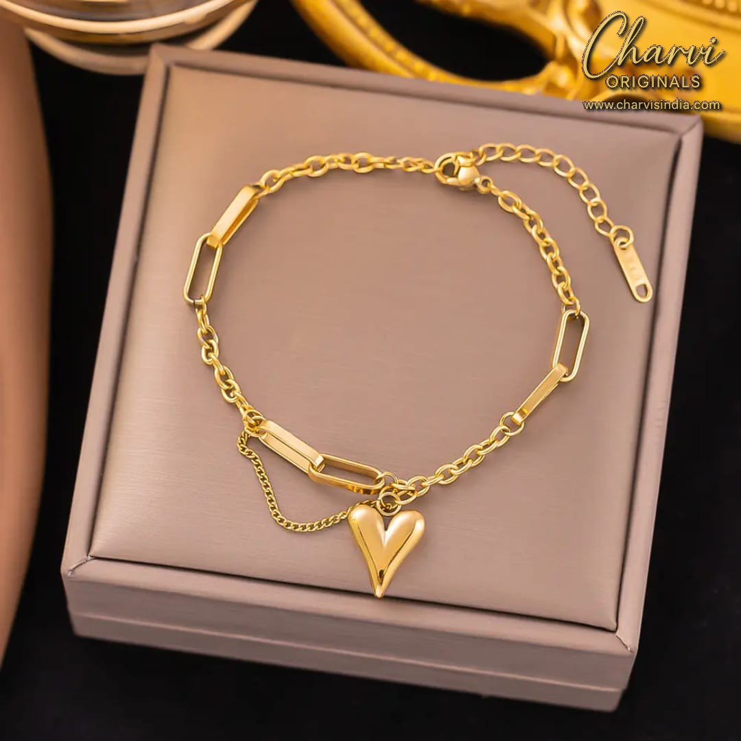 Heart Pendant Anklet & Bracelet
