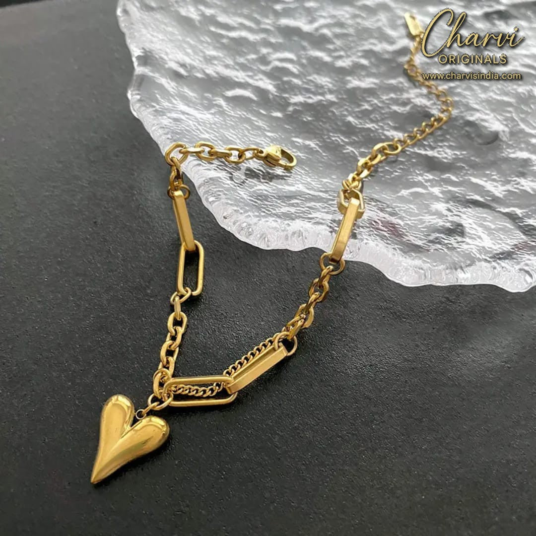 Heart Pendant Anklet & Bracelet