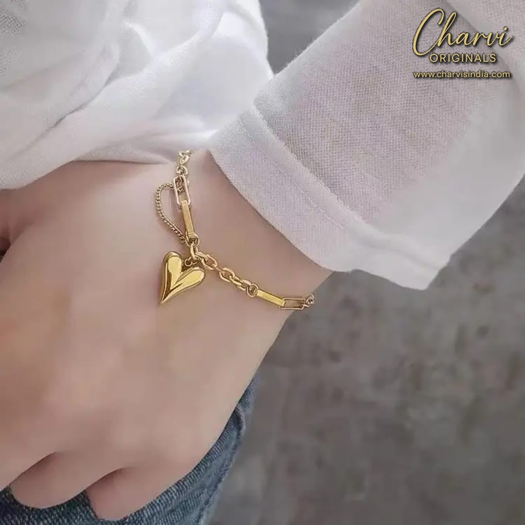 Heart Pendant Anklet & Bracelet