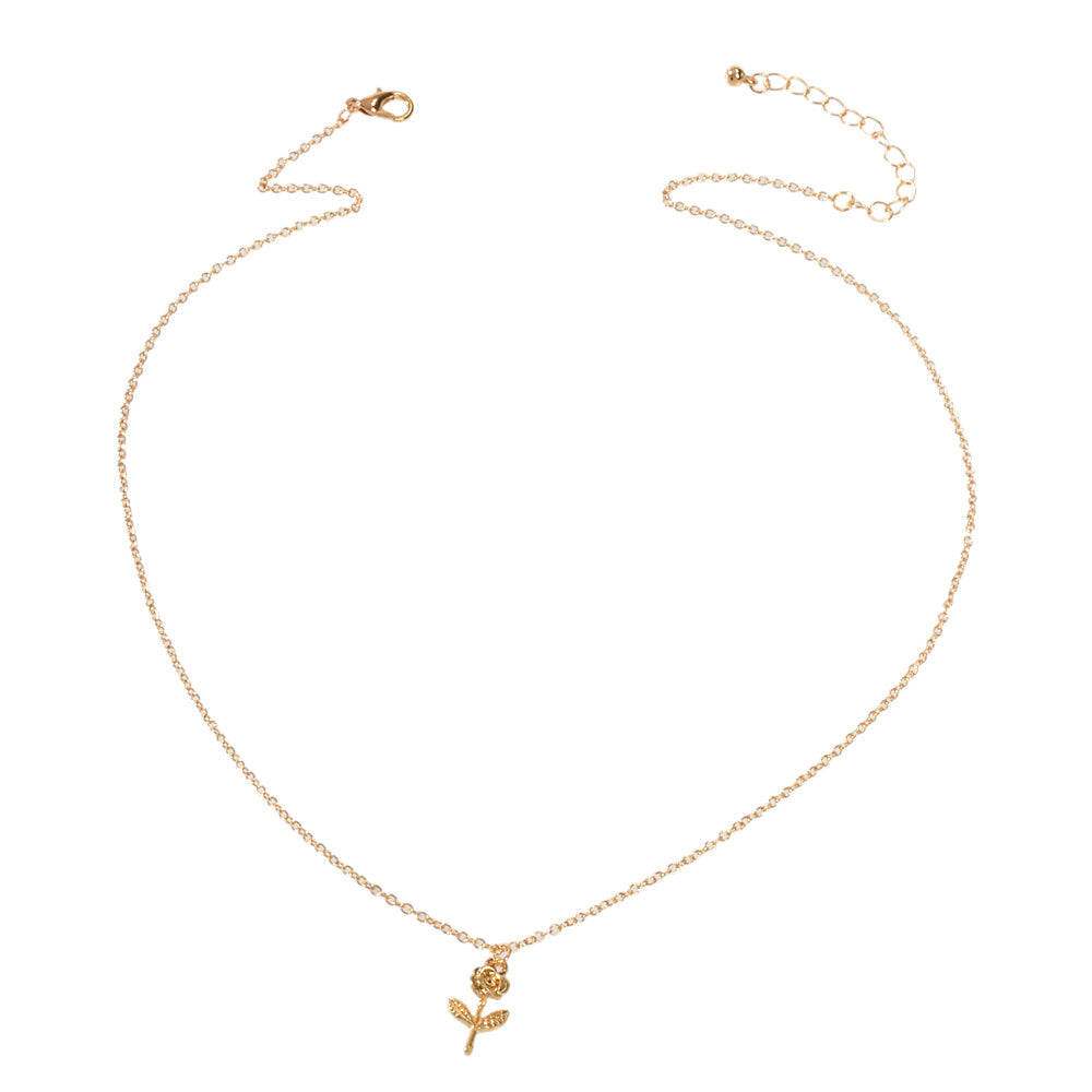 AU Stock Jewellery Gold Chain Rose Flower Charm Necklace Teens Women Lover Gift-4